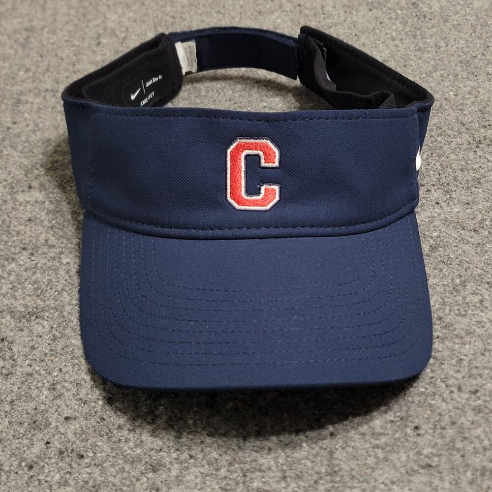 Cleveland Guardians Visor Hat Cap Mens Blue Nike Dri-Fit Adjustable Adult MLB
